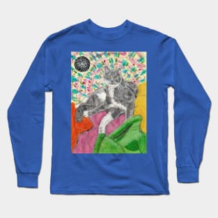 grey and white cat Long Sleeve T-Shirt